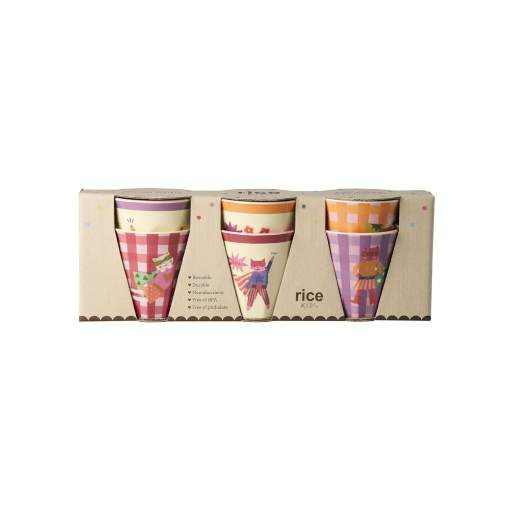 Melamin Kinderbecher "Hero" im 6er-Set - S (Pink)