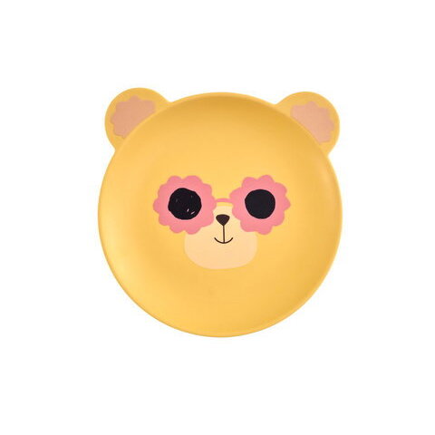 Melamin Kinderteller "Dog" - 19,5 cm (Hellbraun)