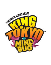 Logo „King of Tokyo Mind Bug“ in Gelb und Lila auf weißem Hintergrund