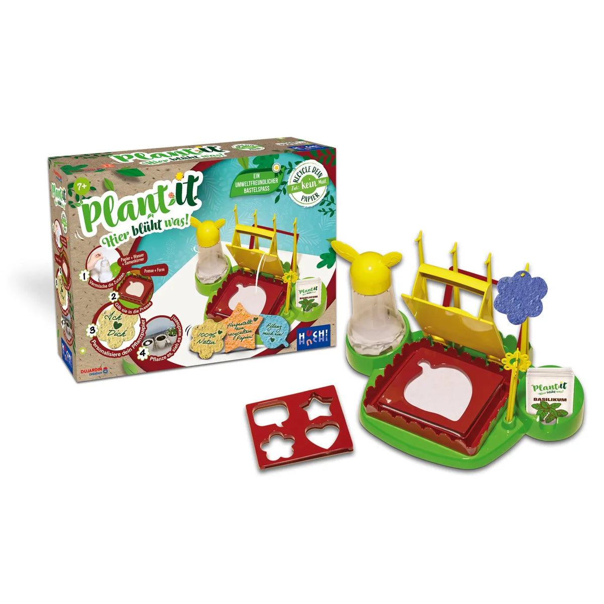 Pflanz-Set Plant it mit Gartenbeet, Saatfläschchen und roter Zubehörform