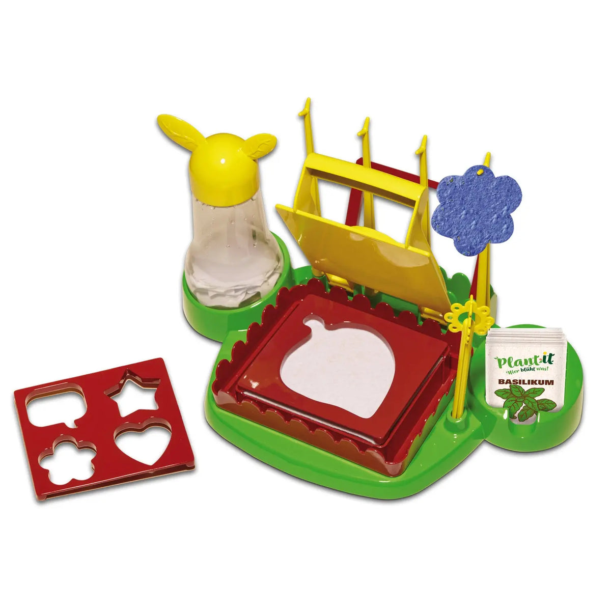 Pflanz-Set Plant it mit gelbem Gartenrost, rotem Saatbeet und Saatfläschchen