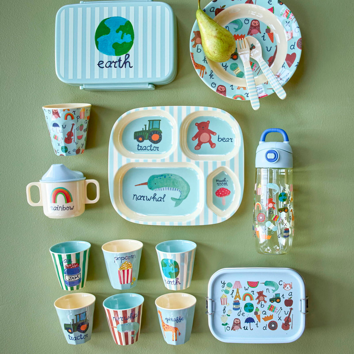 Melamin Kinderbecher "ABC" - S (Blau)