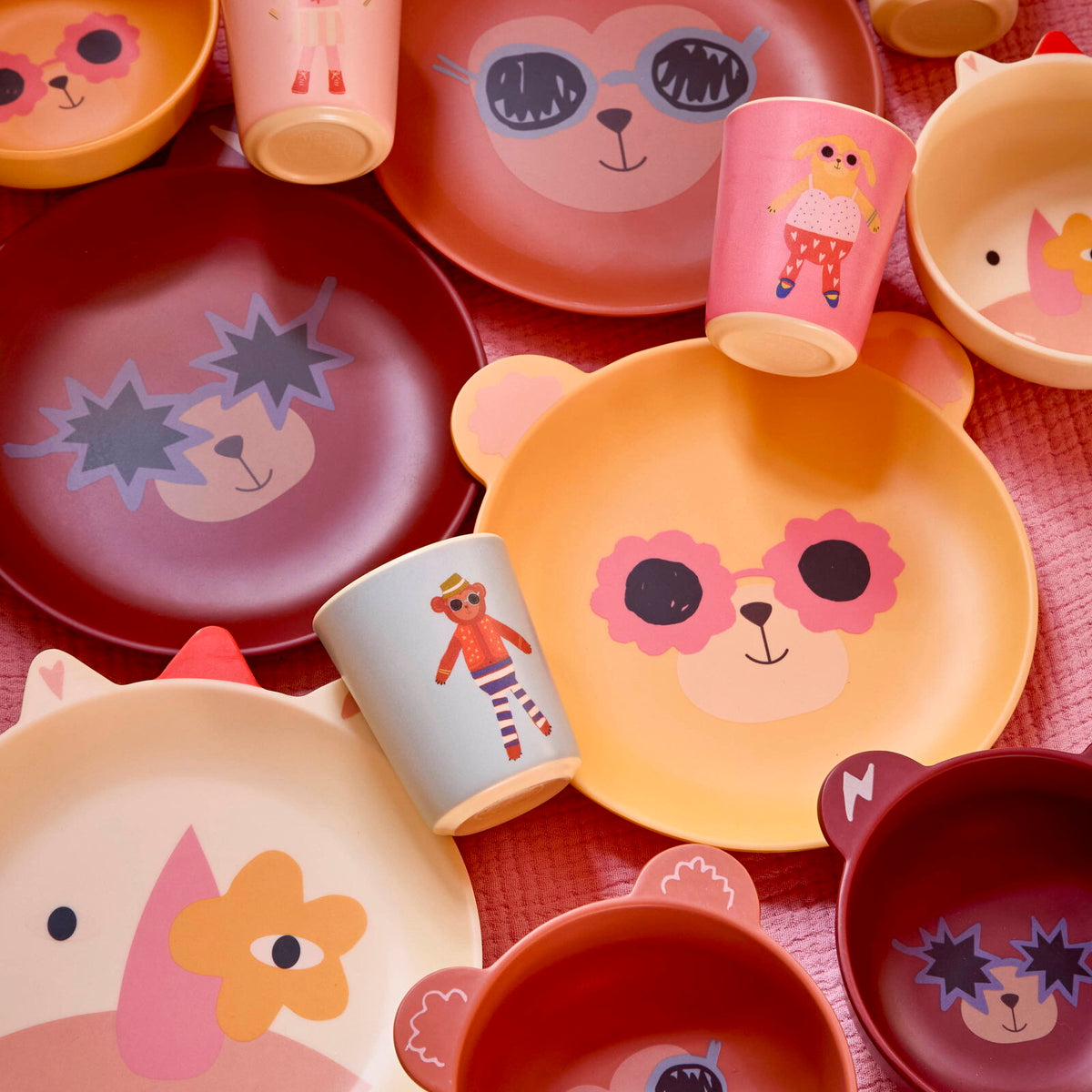 Melamin Kinderschale "Monkey" - 350 ml (Braun