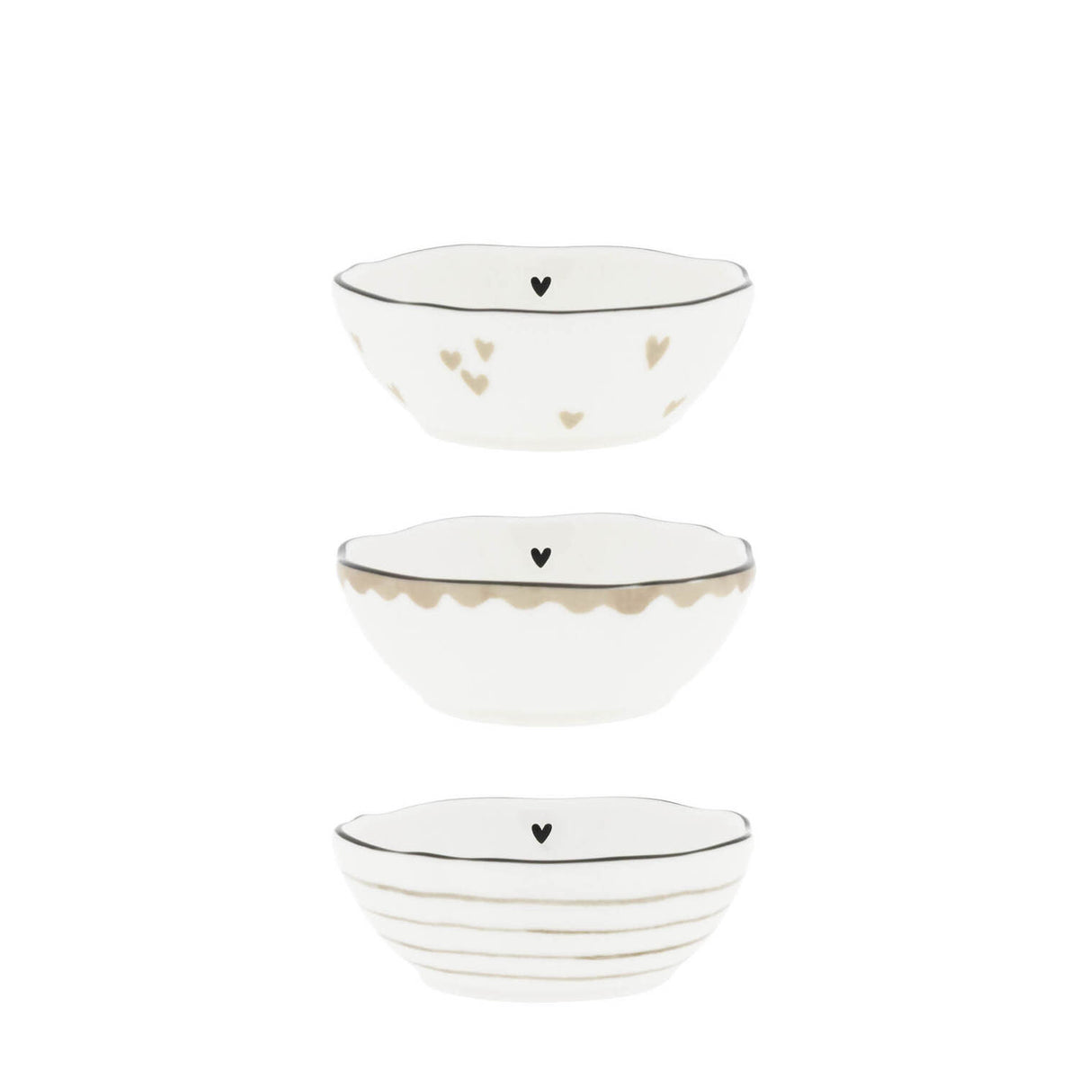 Schale im 3er-Set - 8x3 cm (Weiß)