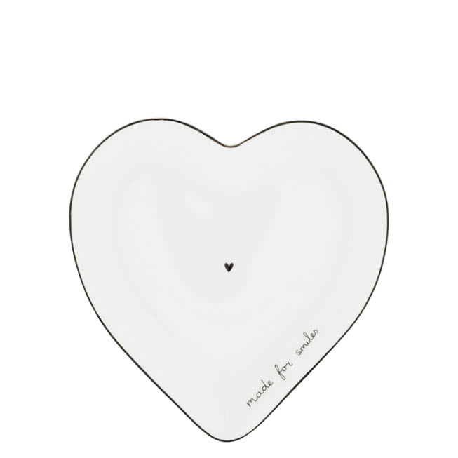 Teller "Heart - Made for Smiles" - 17,5x18,5 cm (Weiß)