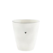 Becher "Heart" - 8x7,5 cm (Weiß/Schwarz)