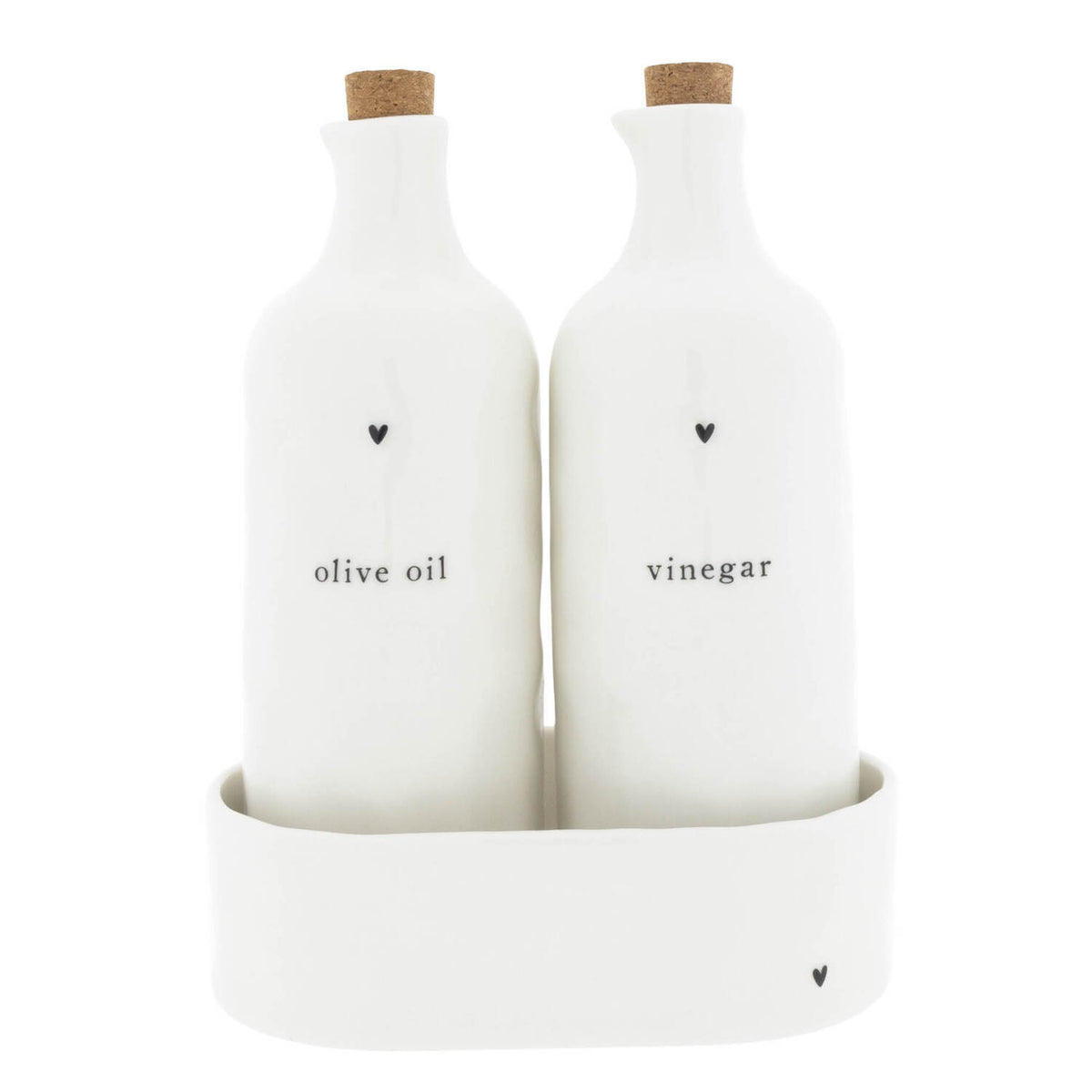 Essigflasche "Heart" - 700 ml (Weiß/Schwarz)