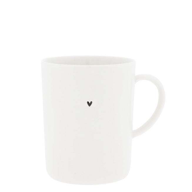 Teetasse "Heart" - 9x11 cm (Weiß/Schwarz)