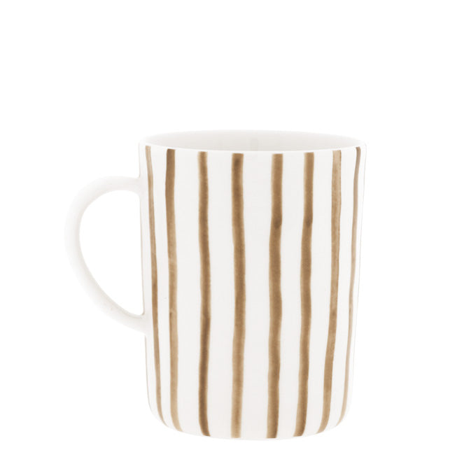 Teetasse "Stripes" (Weiß/Braun)