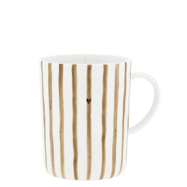 Teetasse "Stripes" (Weiß/Braun)