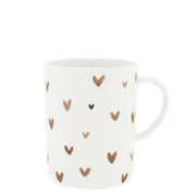 Teetasse "Hearts" (Weiß/Braun)