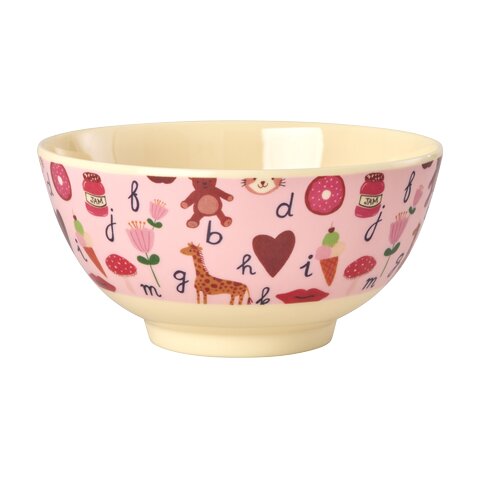 Melamin Schale "ABC " - M (Pink)