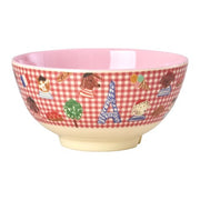 Melamin Schale "Kids in Paris Print" - M (Pink)