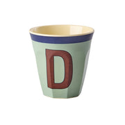 Melamin Becher "Vintage - Buchstabe D"- M (Khaki)