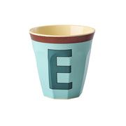 Melamin Becher "Vintage - Buchstabe E"- M (Mint)