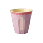 Melamin Becher "Vintage - Buchstabe I"- M (Lavender)