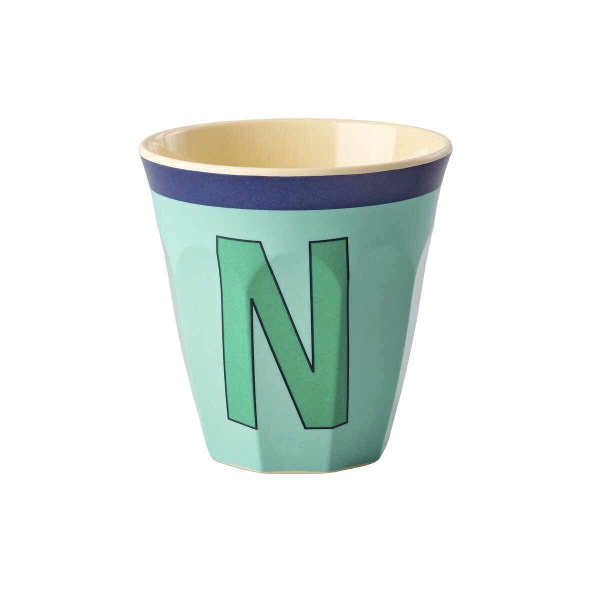 Melamin Becher "Vintage - Buchstabe N"- M (Grün)