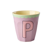 Melamin Becher "Vintage - Buchstabe P"- M (Lavender)