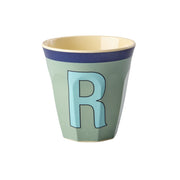 Melamin Becher "Vintage - Buchstabe R"- M (Khaki)