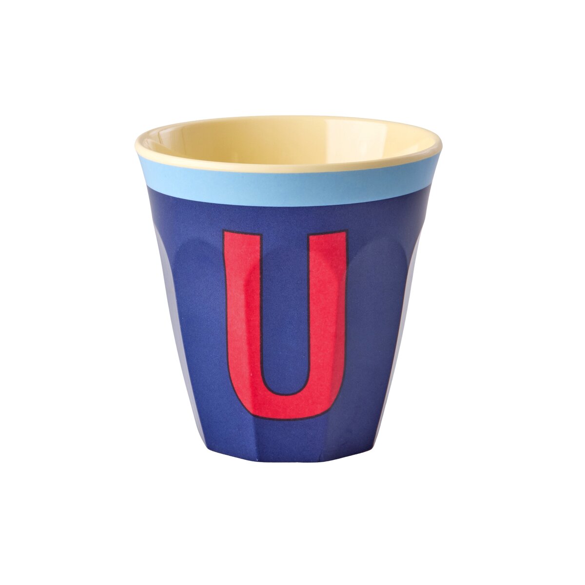 Melamin Becher "Vintage - Buchstabe U"- M (Royal Blue)
