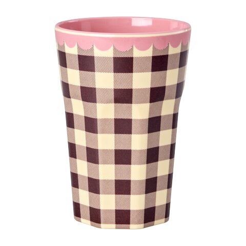 Melamin Becher "Check Me Out" - L (Rosa)