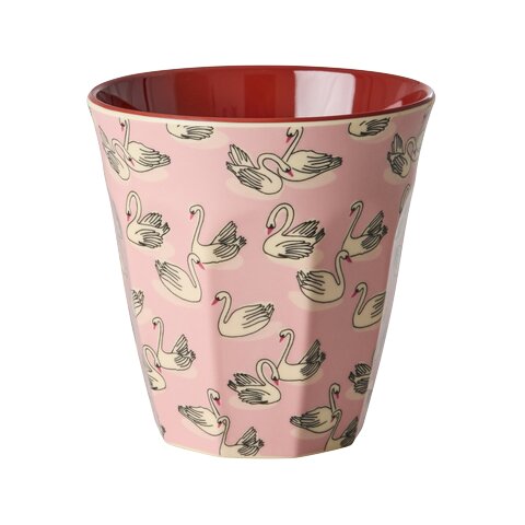 Melamin Becher "Swan in Paris" - M (Pink)