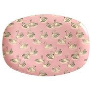 Melamin Rechteckige Platte "Swan in Paris" - 30x22 cm (Pink)