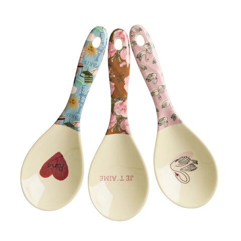 Melamin Salat-Löffel "Floral Fiesta Rose - Bon Vivant" - 21x6,5 cm (Pink)