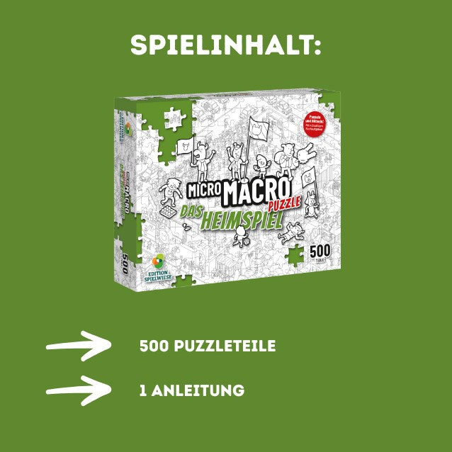 Spielinhalt: 500 Puzzleteile und 1 Anleitung, als Übersicht auf Karton