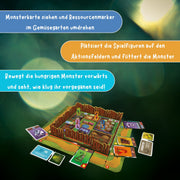 Kooperatives Brettspiel-Set mit Spielbrett, Karten und Spielfiguren in Monster-Optik