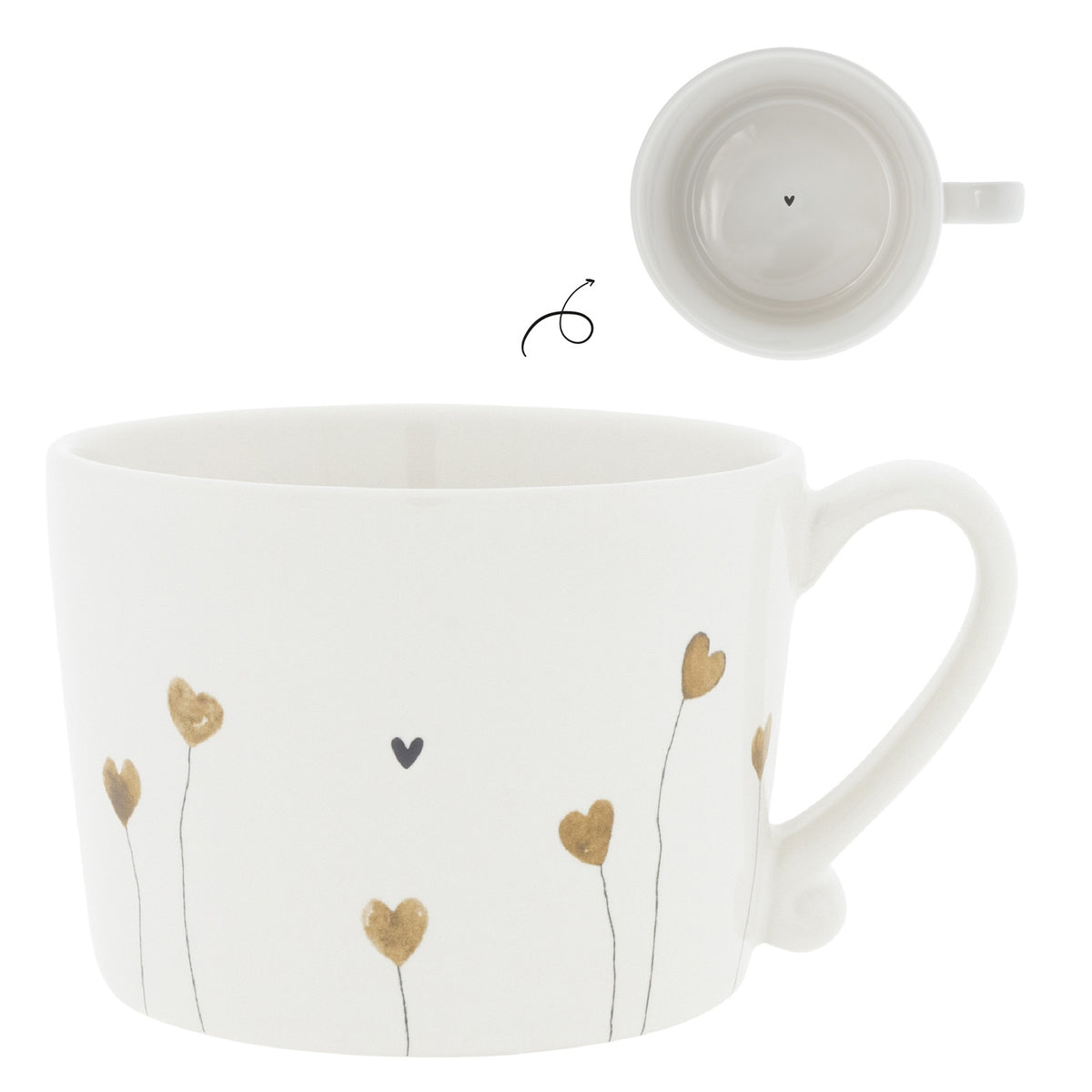 Tasse "Hearts" - 10x8x7 cm (Weiß/Bloom)