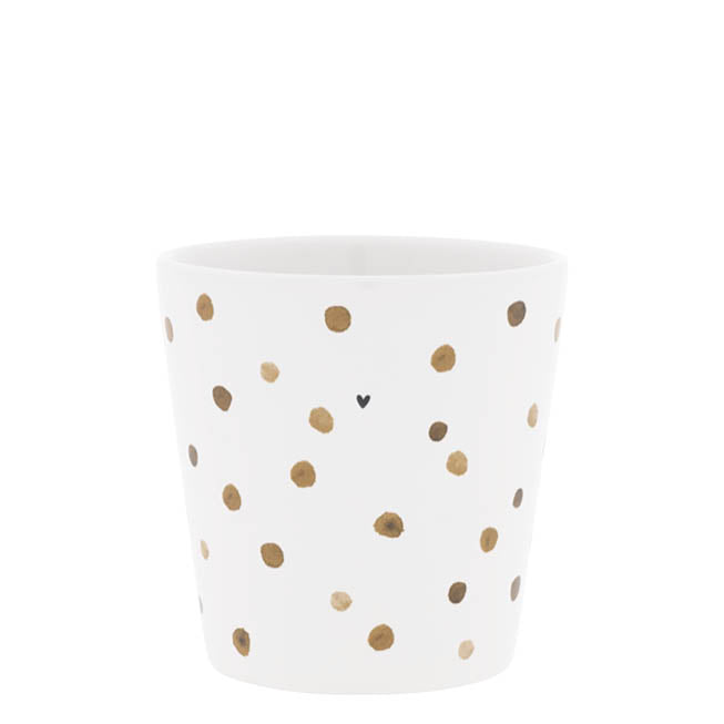 Tasse "Confetti" - 9x9x7,5 cm (Weiß/Braun)