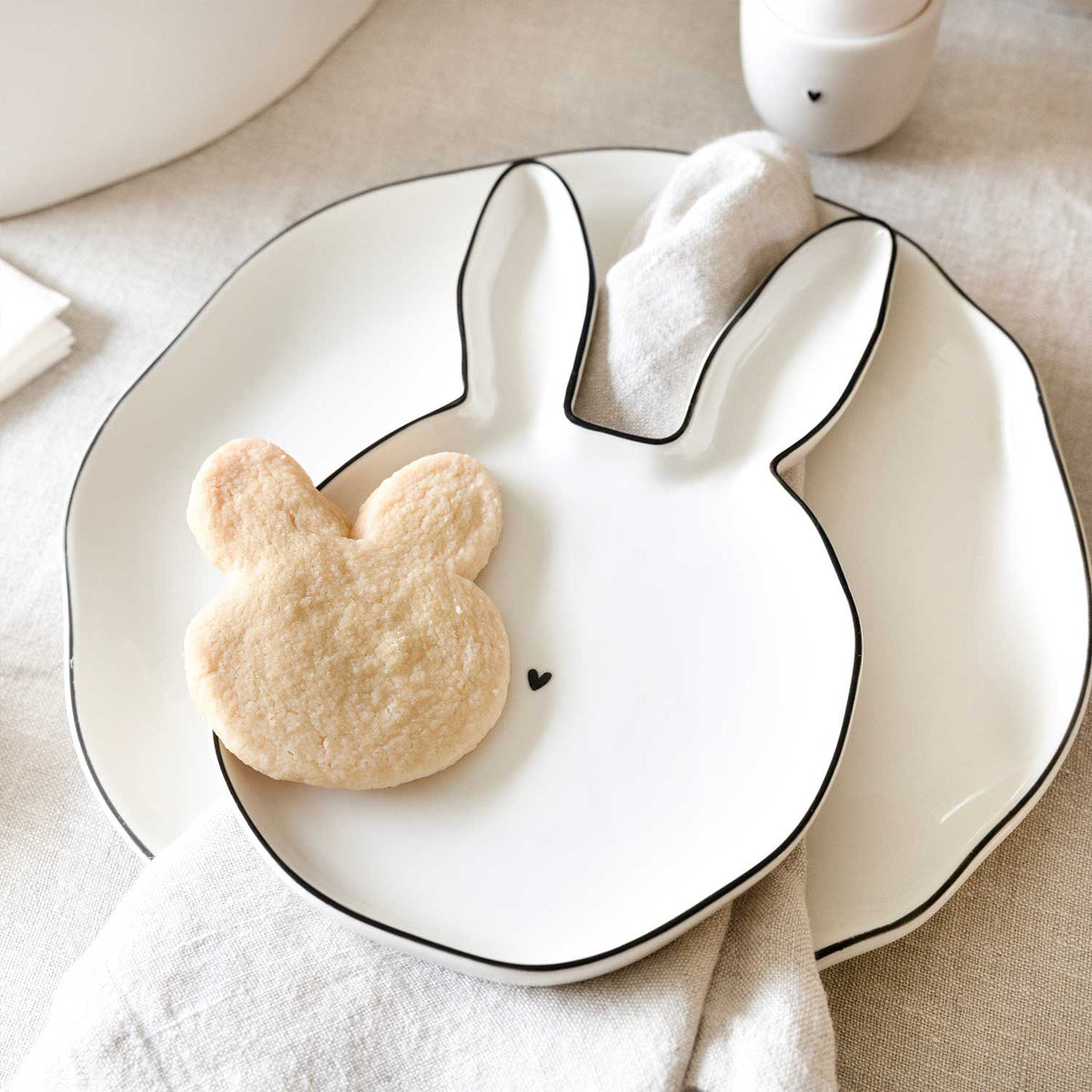 Frühstücksteller - 23 cm (Weiß/Schwarz)