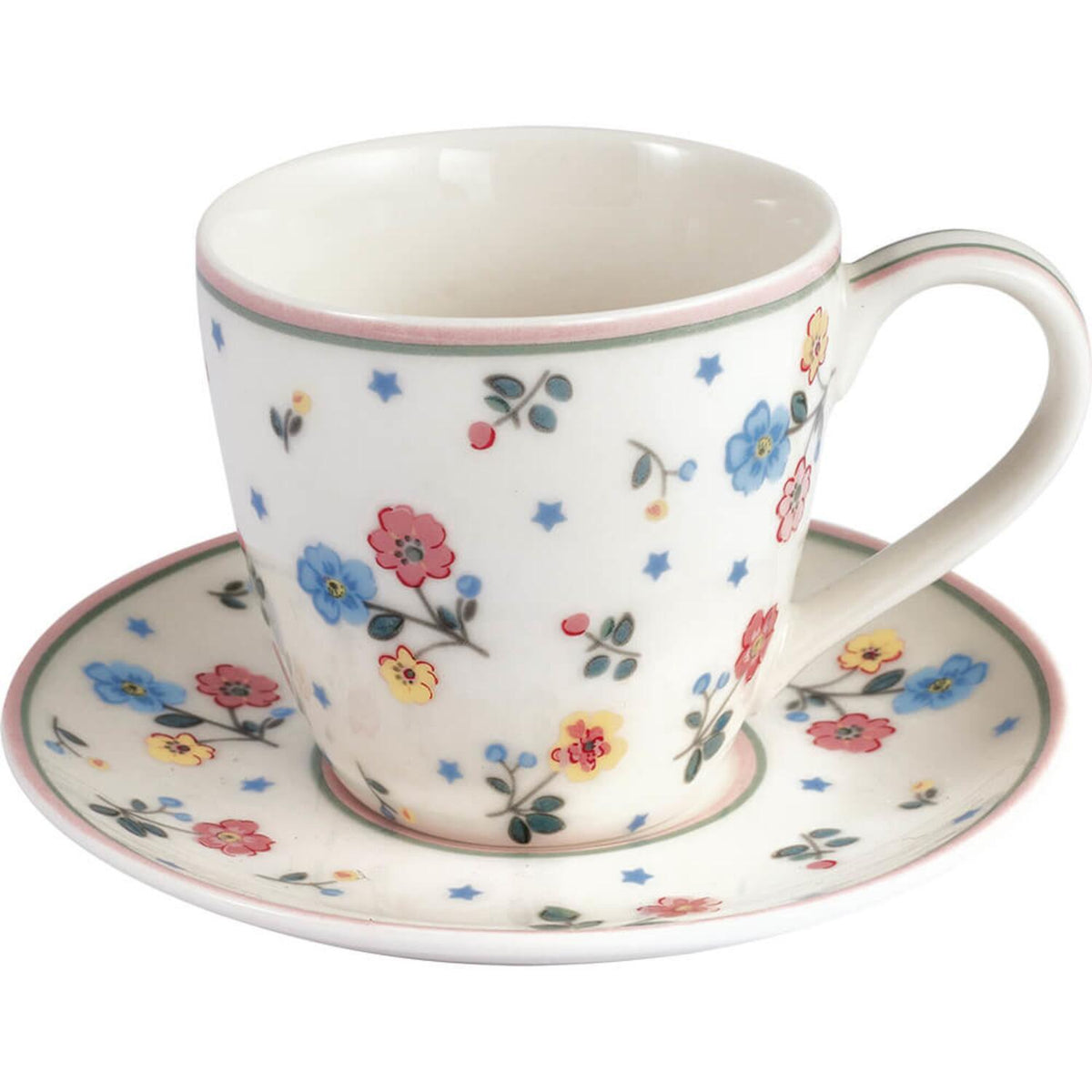Espressotasse mit Untertasse "Adelena" - 6,7x6,5 cm (Weiß)