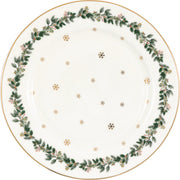 Dessertteller Joelle, 15 cm, weiß mit Goldrand und Weihnachtszweigen