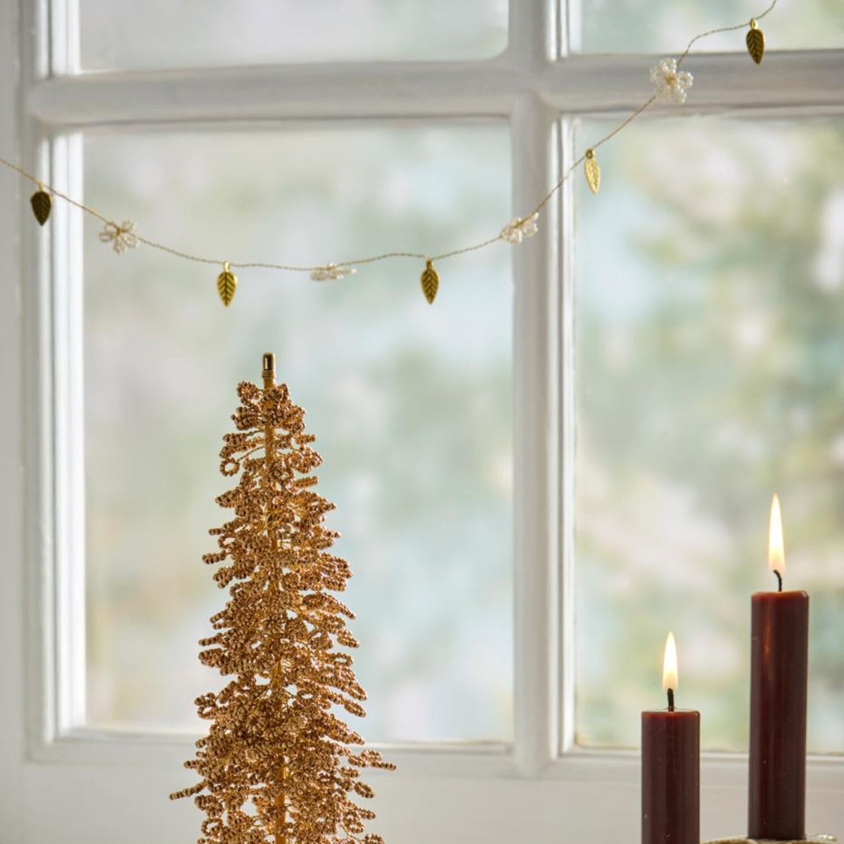 Band "Fairytale Christmas" - 1 m (Weiß/Gold)