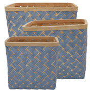 Flechtkorb im 3er-Set - 31x31 cm (Dusty Blue)