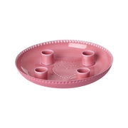 Runder Kerzenhalter für 4 Kerzen "Christmas" - 18x3 cm (Coral)