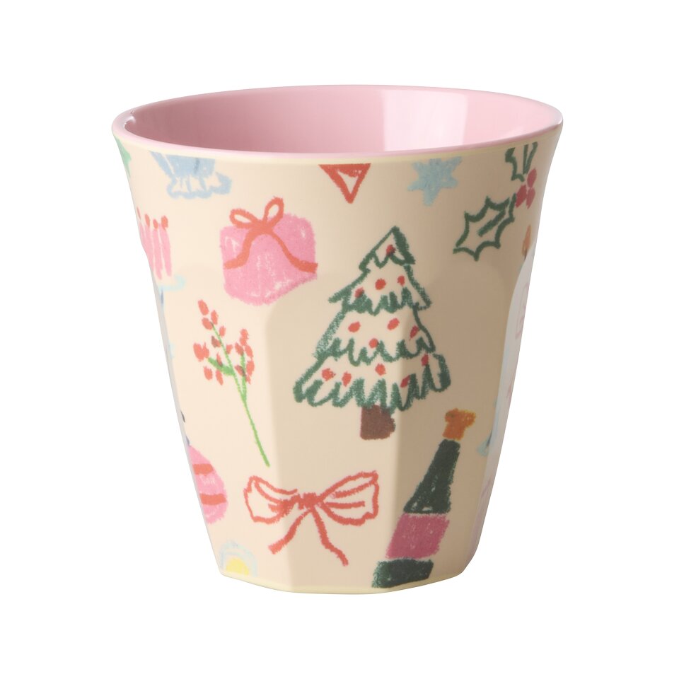 Melamin Becher "Xmas Galore" - M (Rosa)