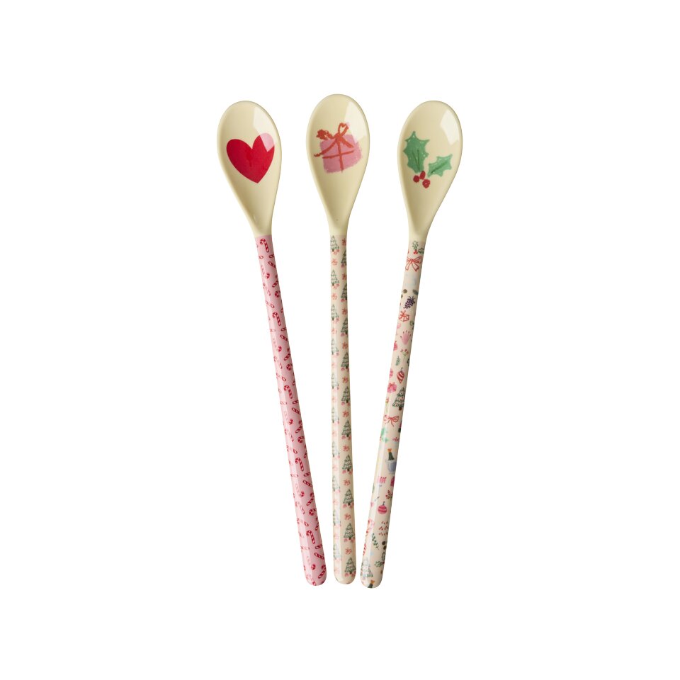 Melamin Latte Löffel "Xmas" im 3er-Set - 22,5x3 cm  (Bunt)