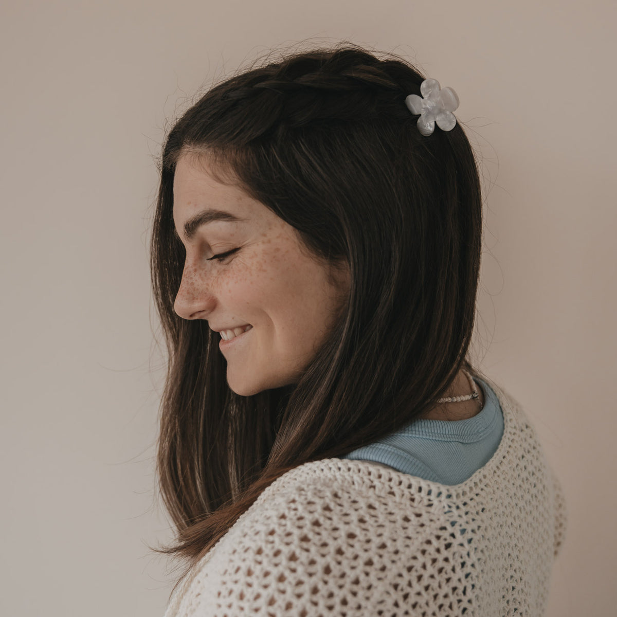 Haarspange "Blume" (Pearl)