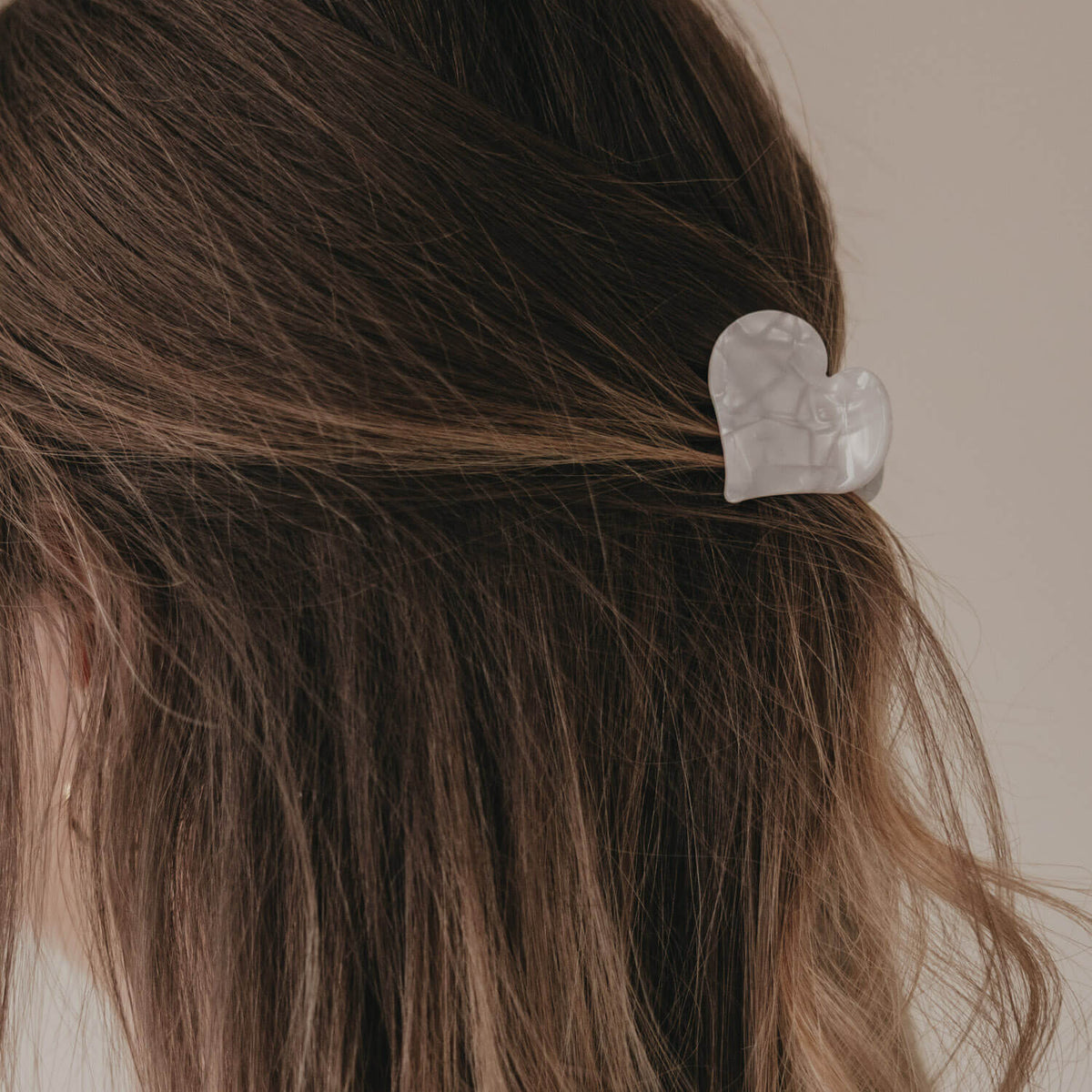 Haarspange "Herzform" - Groß (Pearl)