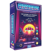 Arkade-Spielpackung mit Titel-Panel und Weltraum-Illustration