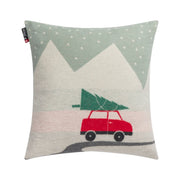 Kissenhülle "SILVRETTA - Driving Home…" - 40x40 cm (Grün)