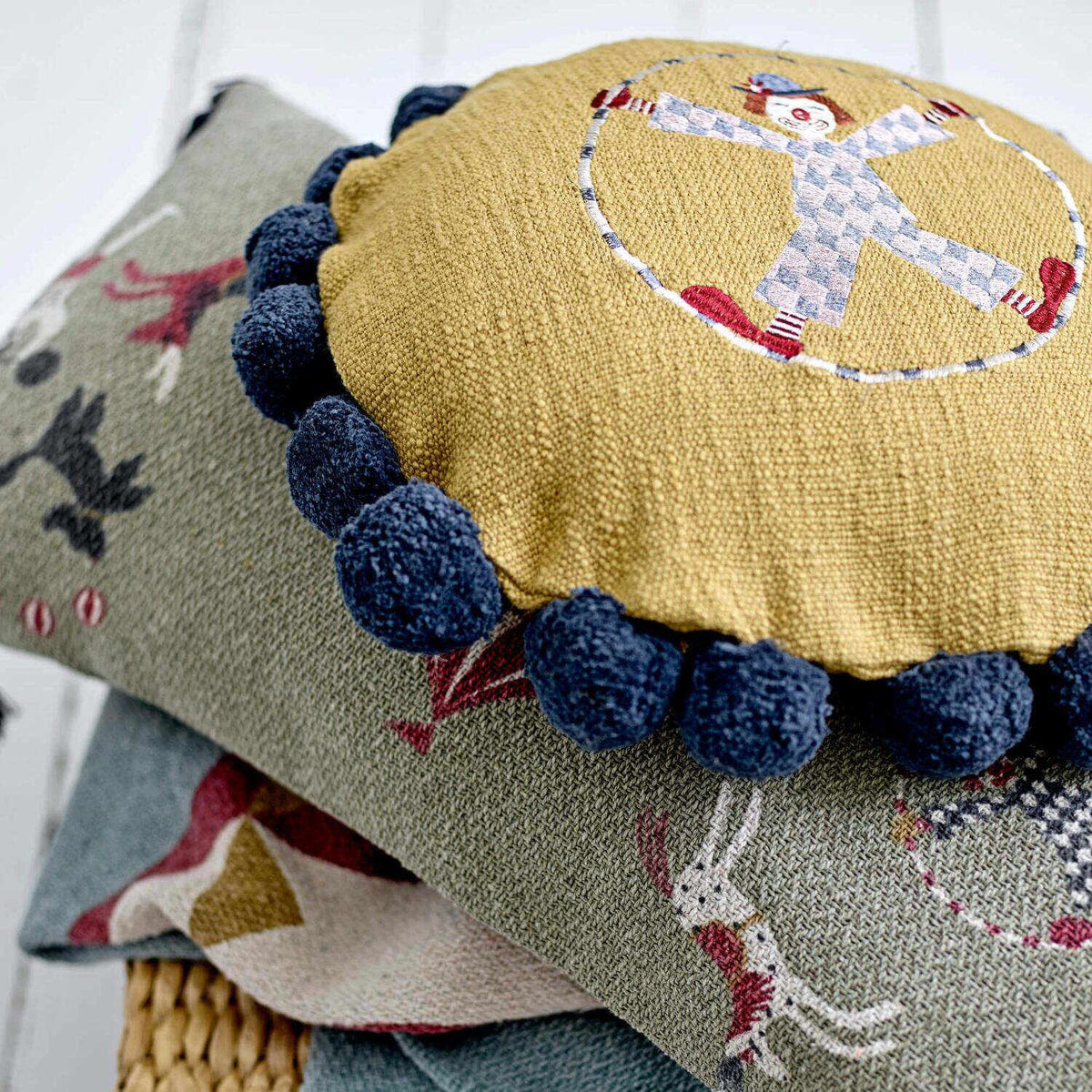 Kissen "Seamus" - 40 cm (Gelb/Blau)