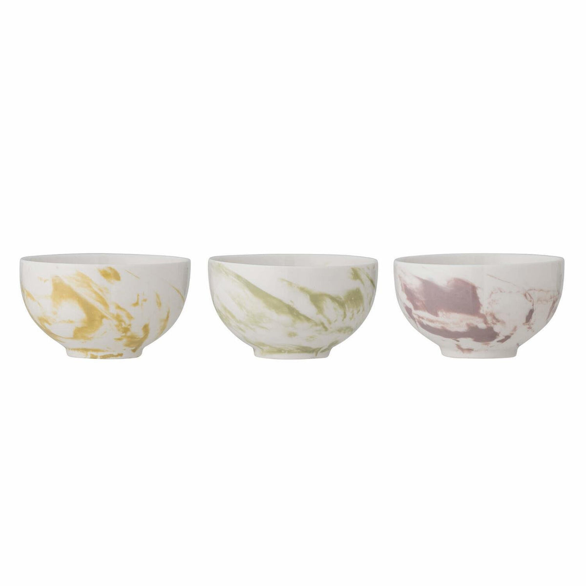 Schale "Palma" im 3er-Set - 11,5x6,5 cm (Gelb/Grün/Lila)