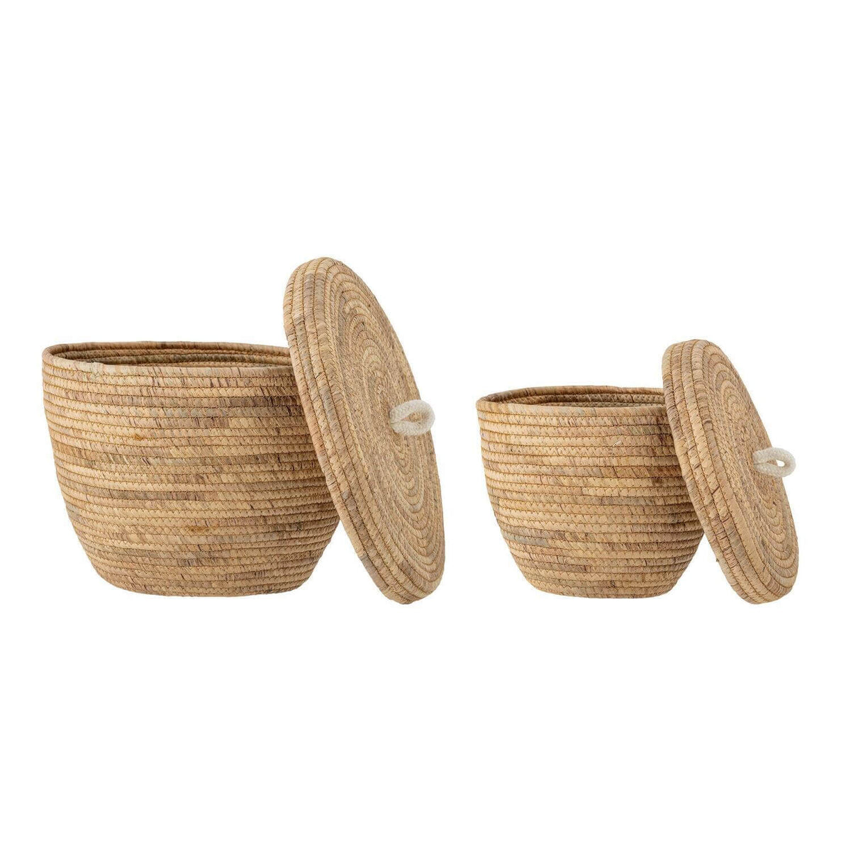 Korb mit Deckel "Noi" im 2er-Set (Natur)