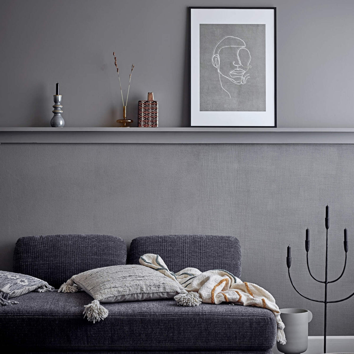 Kissen "Gulsum" - 50x50cm (Grau)