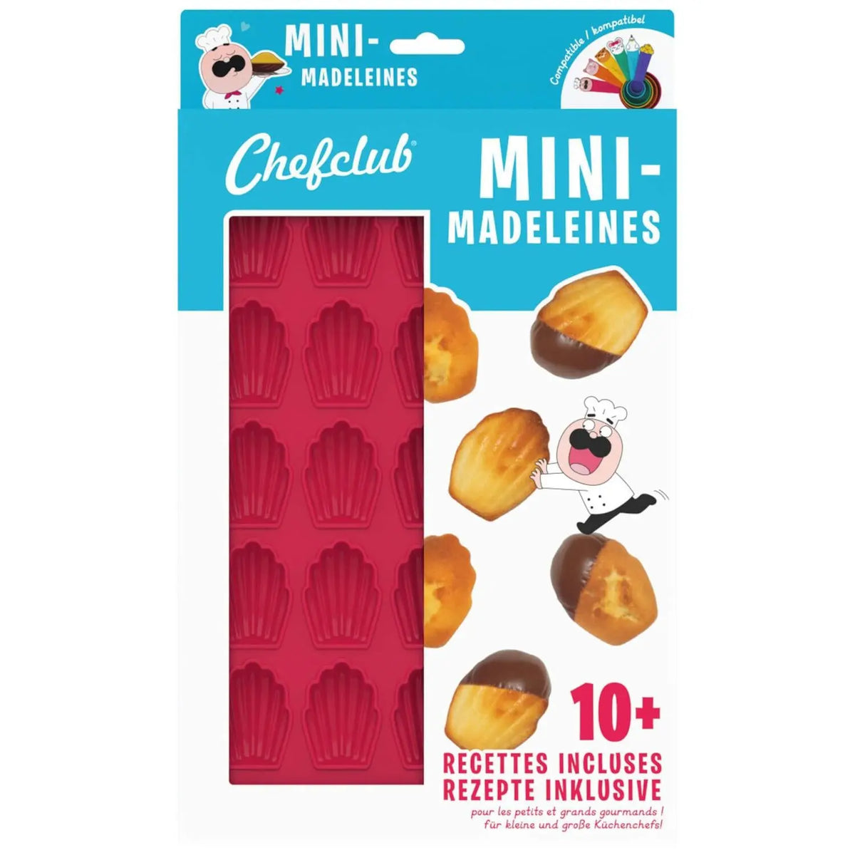 Mini Madeleines-Backform aus Silikon (Rot)