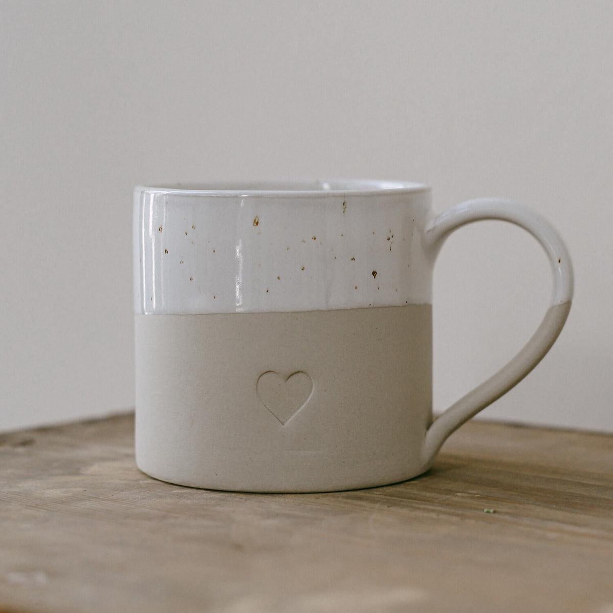 Große Tasse "Herz" - 450 ml (Natur)